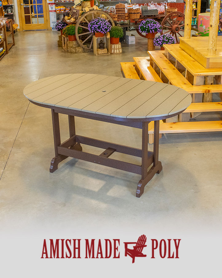 6' Counter Height Oval Table - Amish Made Poly (722 x 903 Pixel)