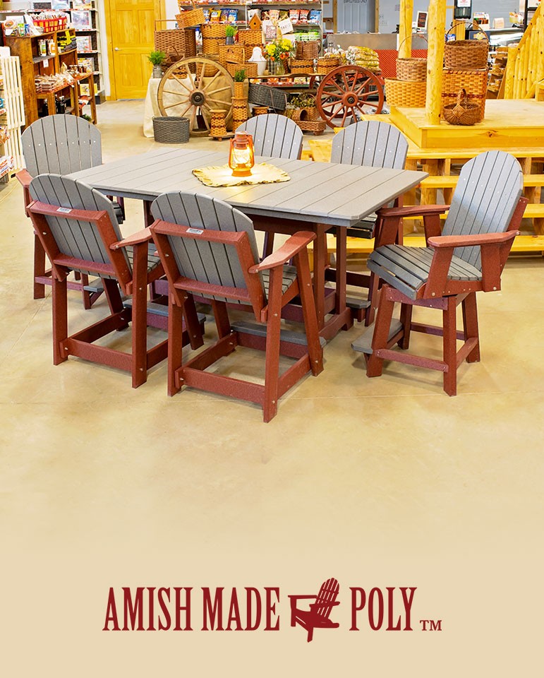 Poly 6' Counter Height Table & Chair Set - Amish Made Poly (771 x 960 Pixel)